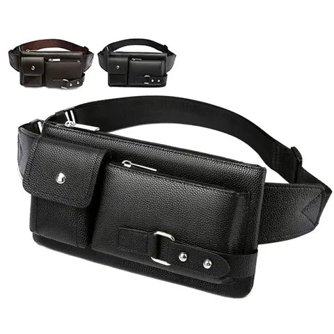 Riñonera Deportiva Hombre - Bolso Pecho Viaje Cuero Grande