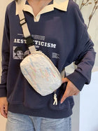 Riñonera Deportiva Mujer con Bordado - Bolsa Cruzada Ajustable Multifuncional