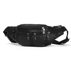 Riñonera Deportiva de Cuero Genuino para Hombre - Bolsa de Cintura Pequeña con Correa de Cuero