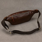 Riñonera Deportiva de Cuero Crazy Horse - Bolsa Cruzada Pequeña para Hombre
