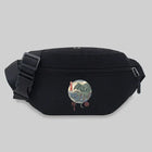 Riñonera Deportiva Unisex con Estampado Ondulado - Mochila de Cintura Negra para Deporte y Viaje