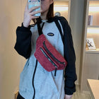Riñonera Deportiva de Terciopelo con Cremallera - Bolsa Cruzada para Mujer