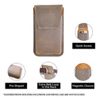 Riñonera Deportiva de Cuero Vintage - Bolsa Grande con Funda para Móvil