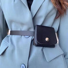Riñonera Deportiva Mujer - Bolso Cintura Coreano de Cuero Sintético con Cartera