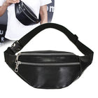 Riñonera Deportiva con Cremalleras y Cinturón Ajustable de Piel Sintética para Hombre y Mujer