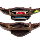 Riñonera Deportiva de Cuero Genuino para Hombre - Bolsa Pechera Casual para Conductor y Uso Diario