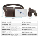 Riñonera Deportiva de Cuero Genuino para Hombre - Bolso Bandolera para iPad Mini 8,3