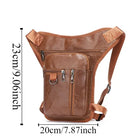 Riñonera Deportiva Multifuncional de Cuero Sintético para Hombre - Bolso de Cintura Grande con Compartimentos