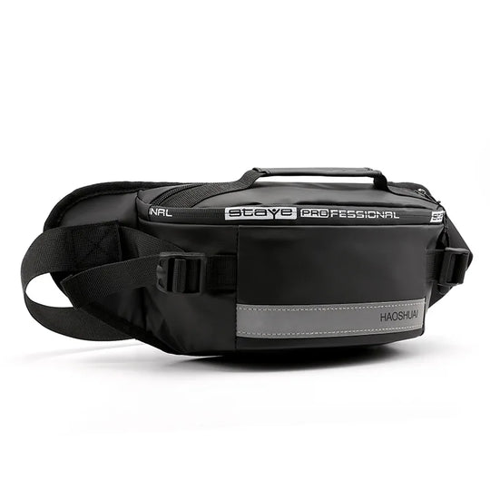 Riñonera Antirrobo para Hombre de Nylon - Bolsa de Cintura Ajustada Multifuncional con Banda Reflectante