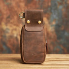Riñonera Deportiva de Cuero Genuino con Hebilla - Bolsa de Cintura para Hombre