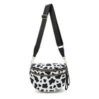 Riñonera de Viaje para Mujer de Nylon - Bolso Cruzado Espacioso a Cuadros Blanco y Negro