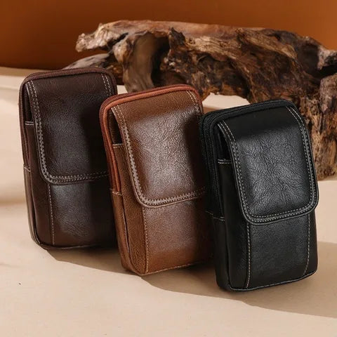Riñonera Deportiva de Cuero Sintético con Múltiples Bolsillos - Bolso Bandolera para Hombre y Mujer