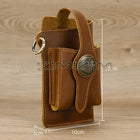 Riñonera Deportiva de Cuero Genuino para Hombre - Bolsa Pequeña con Gancho para Teléfono y Llaves