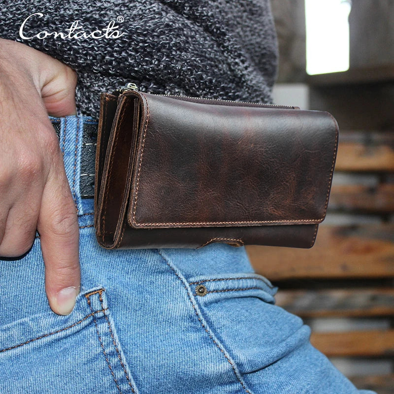 Riñonera de Cuero para Hombre - Bolso de Piel de Vestir Mini Elegante