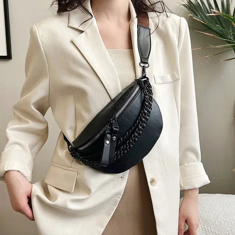 Riñonera Deportiva Mujer - Bolso de Cintura de Cuero Suave para Teléfono