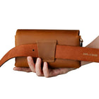 Riñonera Deportiva de Cuero Genuino Crazy Horse para Hombre - Estilo Retro