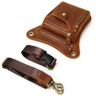Riñonera Deportiva de Cuero Retro para Hombre - Bolso Multibolsillos Pequeño