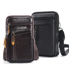 Riñonera Deportiva de Cuero Genuino para Hombre - Bolsa Pequeña Cruzada