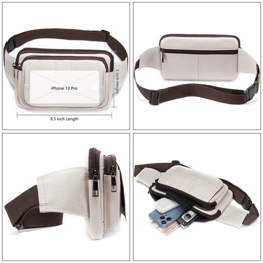 Riñonera de Cuero para Hombre - Bolso de Cintura de Viaje