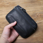 Riñonera de Cuero Genuino para Hombre - Bolso Móvil Multifuncional con Portatarjetas y Monedero