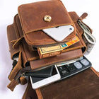Riñonera Deportiva de Cuero Genuino - Bolsa Cruzada Multifuncional para Hombre