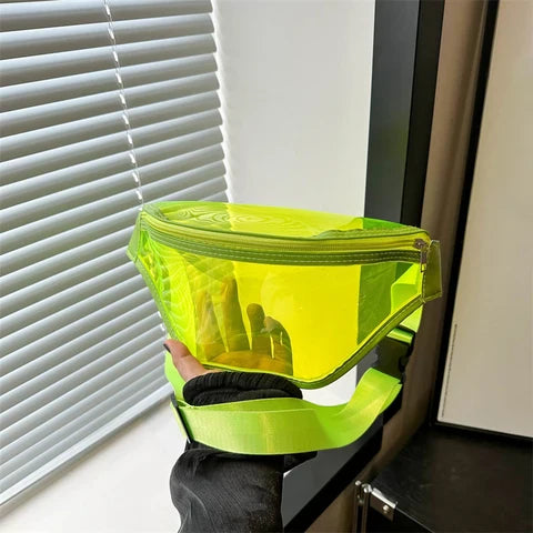 Riñonera Deportiva Impermeable Unisex - Bolsa de Cintura Transparente y Colorida