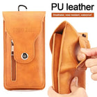 Riñonera Deportiva Impermeable Multifuncional para Hombre - Bolsa Retro de Cuero para Teléfono