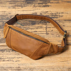 Riñonera Grande de Cuero Unisex - Bolso de Piel de Vestir Elegante