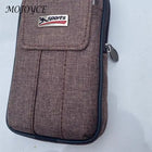 Riñonera Deportiva para Hombre - Bolsa de Cintura de Lona, Dos Capas con Cremallera para Running, Fitness, Viajes y Compras