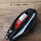 Riñonera de Cuero Genuino para Hombre - Bolso Móvil Multifuncional con Portatarjetas y Monedero