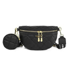 Riñonera Deportiva Elegante de Cuero Sintético con Cadena y Correa Ancha para Mujer