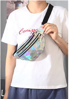 Riñonera Deportiva Mujer con Estampado Láser - Bolsa de Cintura para Correr, Viajar y Uso Diario