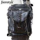 Riñonera Deportiva Retro Gótica con Tachuelas Steampunk - Bolso Bandolera de Cuero