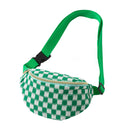 Riñonera Deportiva de Viaje con Estampado de Cuadros - Bolsa Ajustable y Portátil