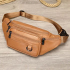 Riñonera Deportiva de Cuero Genuino - Bolsa Pecho Ligera para Hombre y Mujer