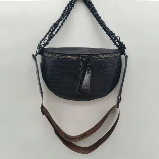 Riñonera de Moda para Mujer 2025 - Bolso Cruzado de Lujo con Estampado Cocodrilo