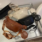 Riñonera Deportiva Hombre - Bolsa de Cintura de Cuero Sintético con Portamonedas, Estilo Coreano, Grande y Transpirable para Correr