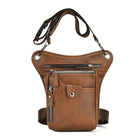 Riñonera de Cuero Vintage para Mujer - Bolsa Multifuncional de Cintura y Pierna para Moto