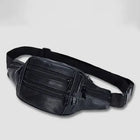 Riñonera Deportiva de Cuero Genuino - Impermeable, Cremallera, Viaje