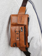 Riñonera Deportiva Hombre - Bolso Bandolera Sintético para Viajes de Negocios