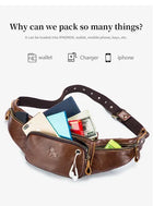 Riñonera Deportiva de Cuero Genuino para Hombre - Bolsa Pechera Casual para Conductor y Uso Diario