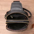 Riñonera de Cuero Genuino para Hombre - Bolso Bandolera Pequeño de Moda