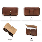 Riñonera Deportiva de Cuero Italiano para Hombre - Bolsa de Cintura con Doble Bolsillo para iPhone 16 Pro Max