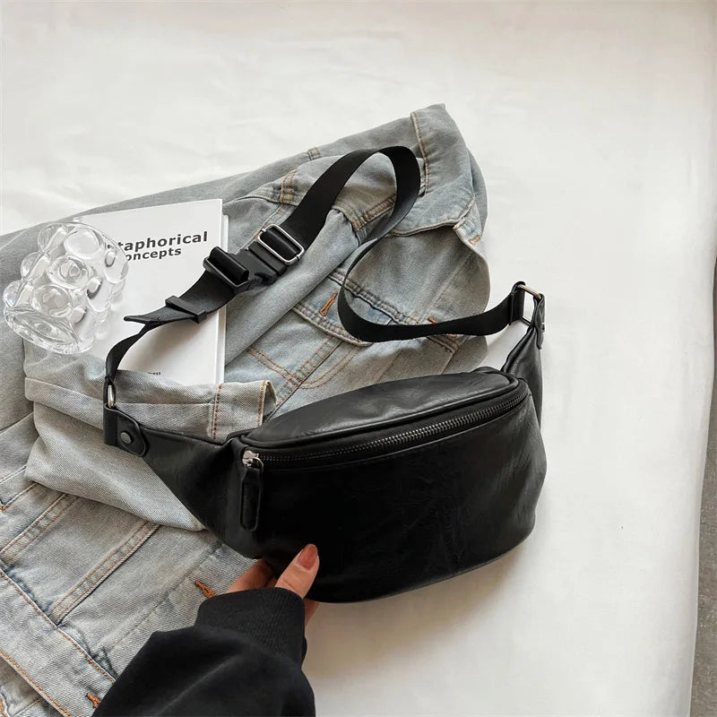 Riñonera Deportiva Unisex Negra - Bolso Bandolera Casual y Cómodo