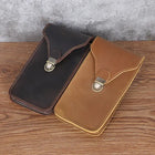 Riñonera Deportiva de Cuero Genuino para Hombre - Bolsa de Cintura con Clip para Móvil