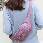 Riñonera Deportiva Impermeable Mujer Gran Capacidad - Bolsa Oxford Floral Bordada