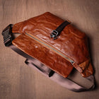 Riñonera de Cuero Vintage para Hombre - Bolso de Piel de Vestir