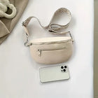 Riñonera Deportiva de Cuero Suave para Mujer - Bolso Cruzado para Teléfono