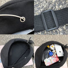 Riñonera Deportiva Unisex con Estampado Ondulado - Mochila de Cintura Negra para Deporte y Viaje