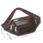 Riñonera Deportiva de Cuero Retro para Hombre, Gran Capacidad con Múltiples Compartimentos, Resistente y Moderna